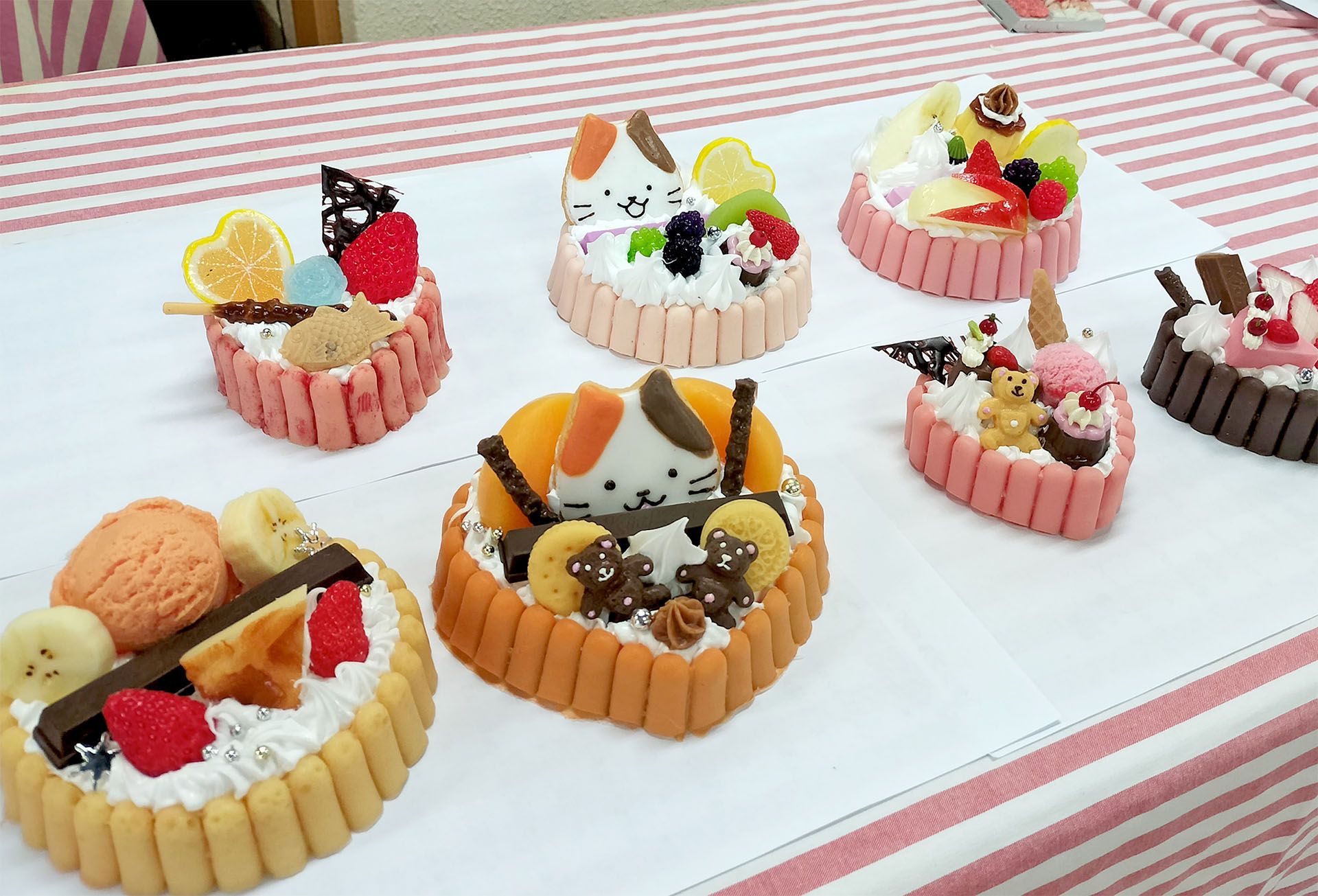 Small cute, self-made cupcakes on a table made by language students