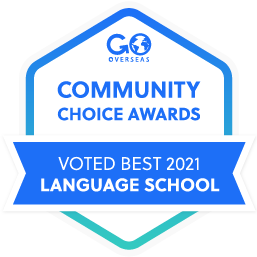 Community Choice Awards badge for best language school in 2021