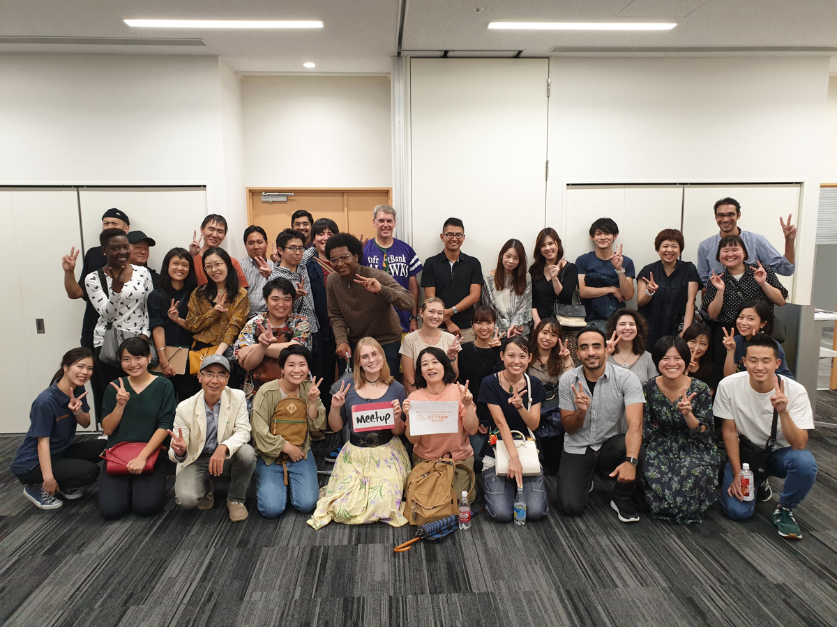 Language student at a after-school event